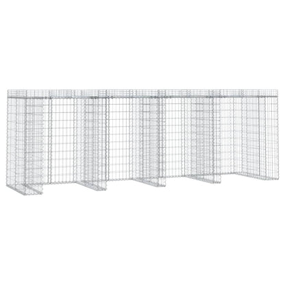 vidaXL Gabion Wall for Garbage Bin 350x91x120 cm Galvanised Iron 2