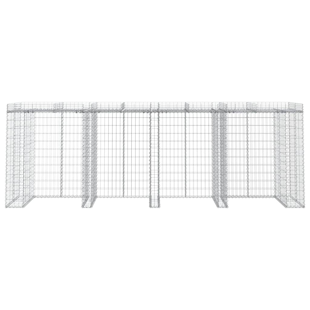 vidaXL Gabion Wall for Garbage Bin 350x91x120 cm Galvanised Iron 3