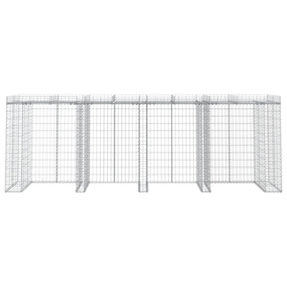 vidaXL Gabion Wall for Garbage Bin 350x91x120 cm Galvanised Iron 3