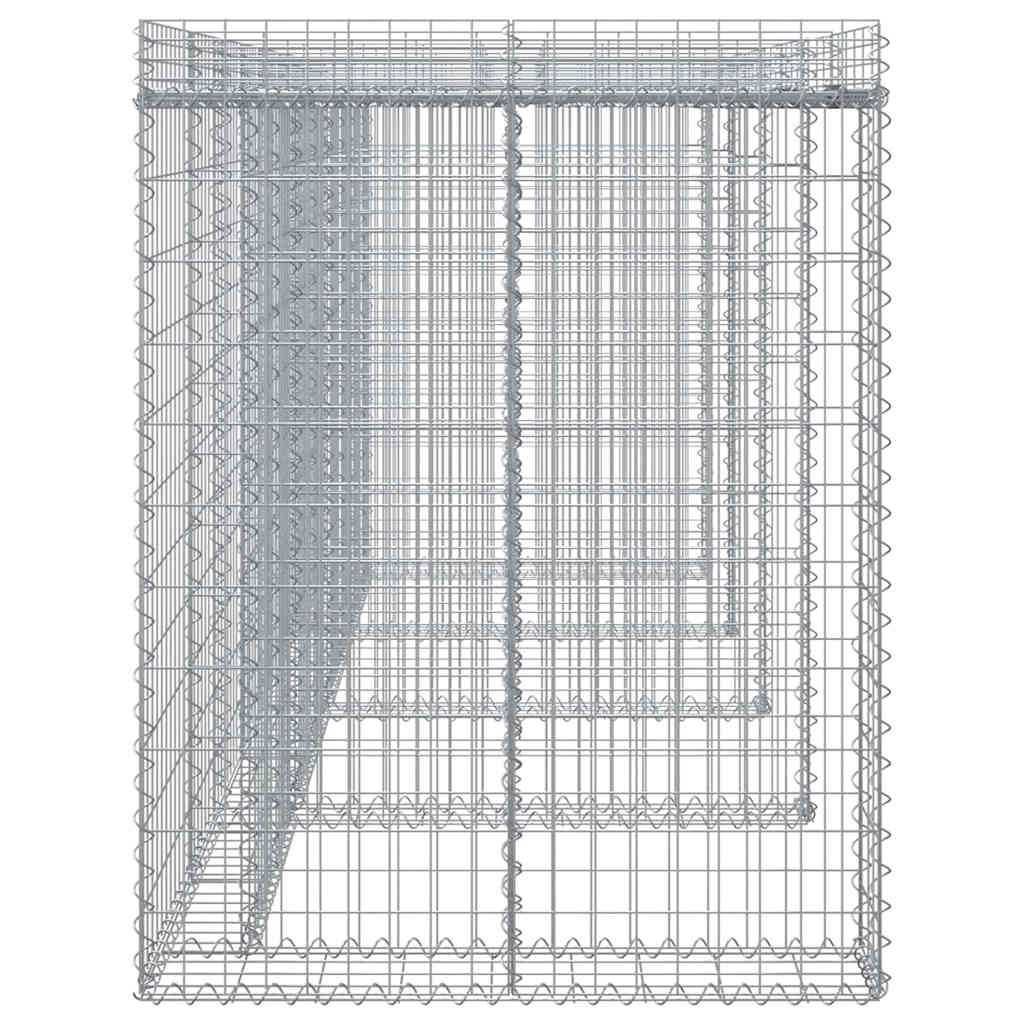 vidaXL Gabion Wall for Garbage Bin 350x91x120 cm Galvanised Iron 4