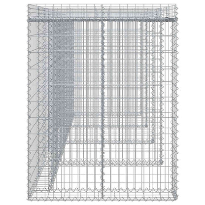 vidaXL Gabion Wall for Garbage Bin 350x91x120 cm Galvanised Iron 4