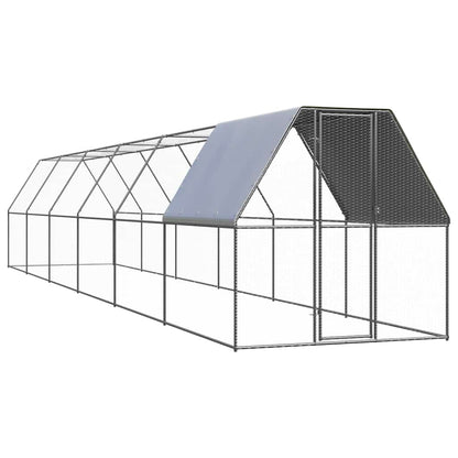 vidaXL Chicken Cage | Silver, Silver Grey | Galvanised steel, Polyethylene 1