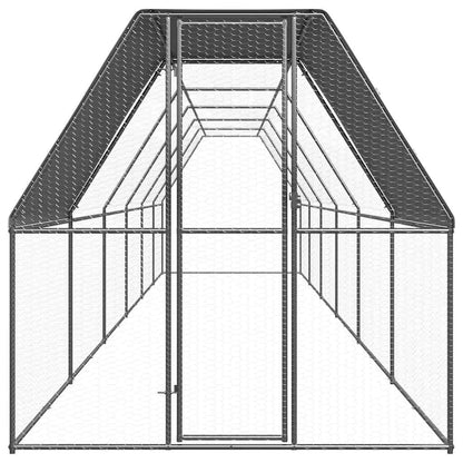 vidaXL Chicken Cage | Silver, Silver Grey | Galvanised steel, Polyethylene 2