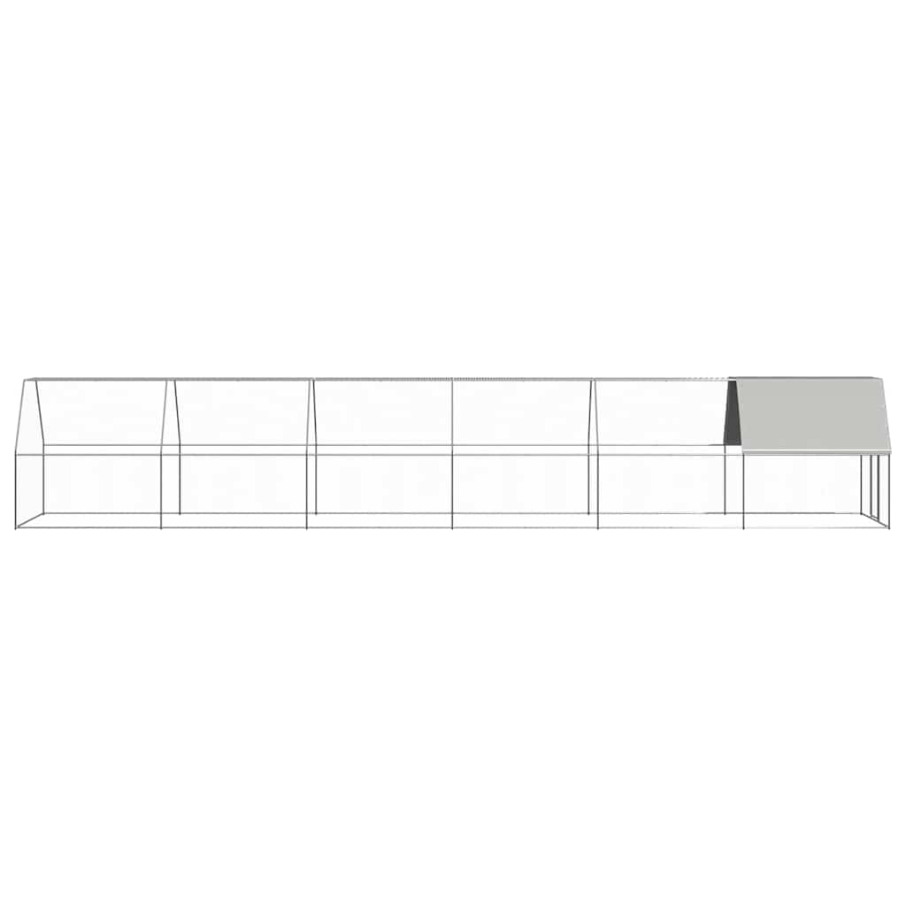 vidaXL Chicken Cage | Silver, Silver Grey | Galvanised steel, Polyethylene 3