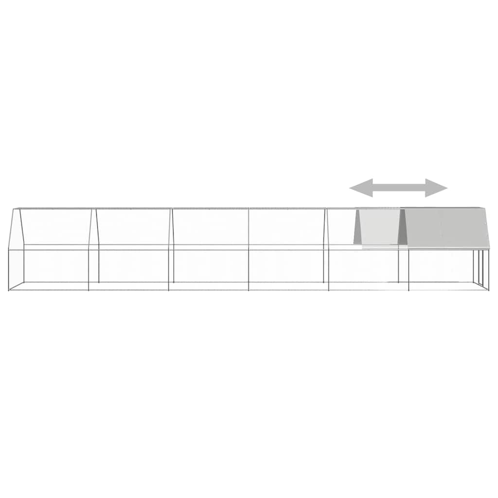 vidaXL Chicken Cage | Silver, Silver Grey | Galvanised steel, Polyethylene 4
