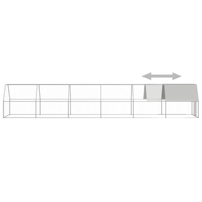 vidaXL Chicken Cage | Silver, Silver Grey | Galvanised steel, Polyethylene 4