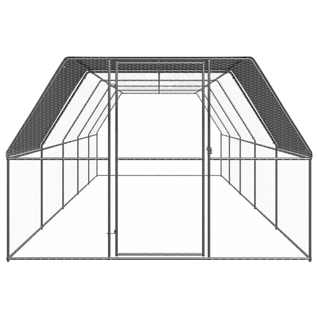 vidaXL Chicken Cage | Silver | Galvanised steel | Large | Durable | Chicken Coop 2
