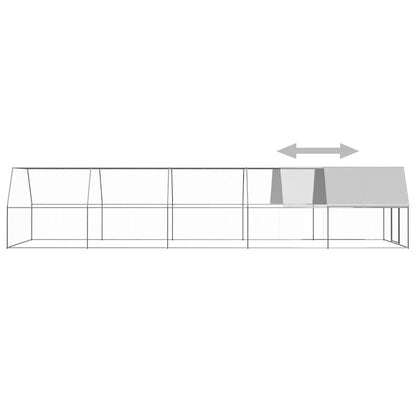 vidaXL Chicken Cage | Silver | Galvanised steel | Large | Durable | Chicken Coop 4
