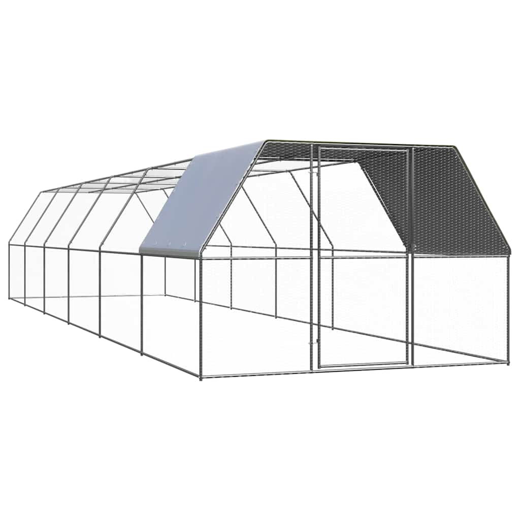 vidaXL Outdoor Chicken Cage 3x12x2 m Galvanised Steel 1