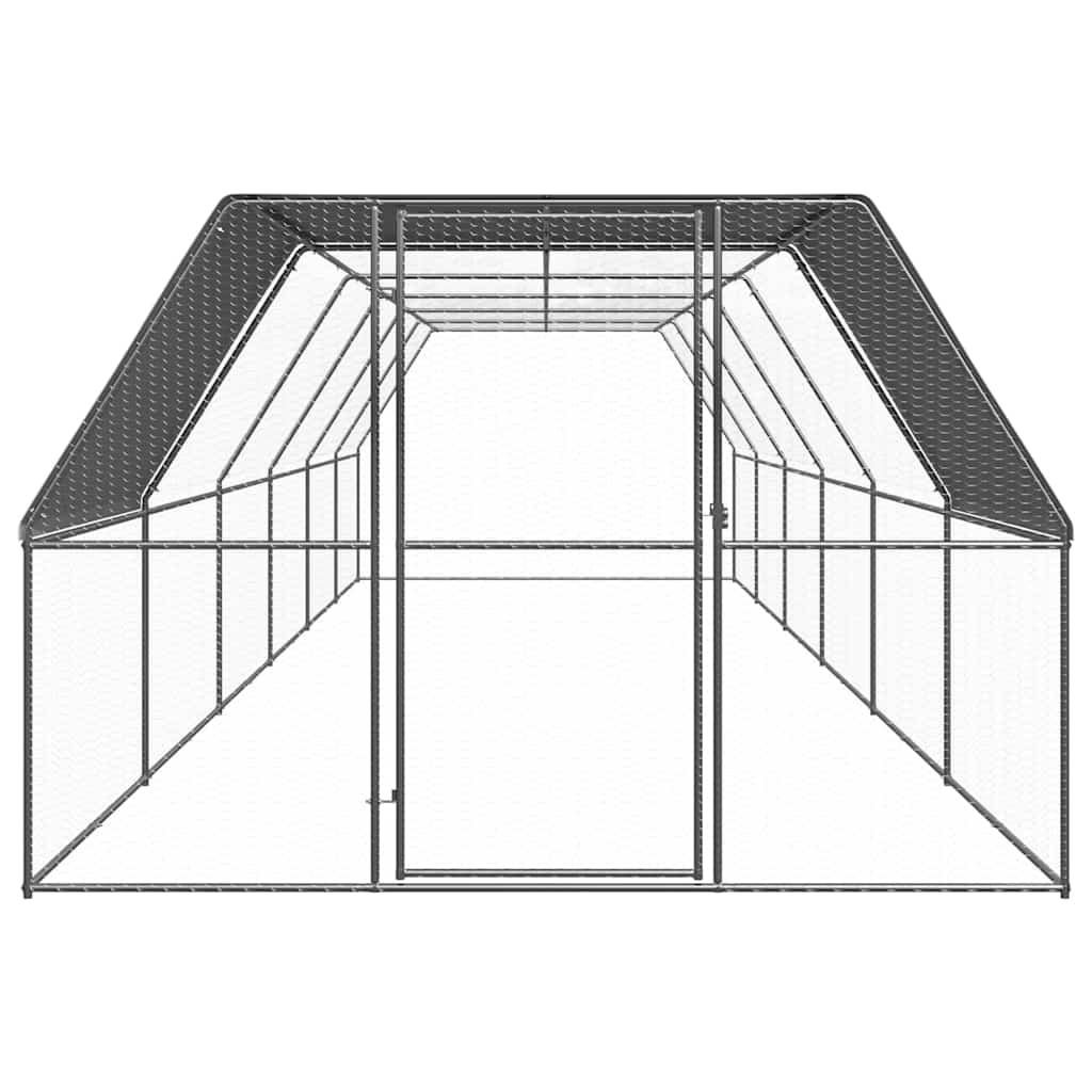 vidaXL Outdoor Chicken Cage 3x12x2 m Galvanised Steel 2