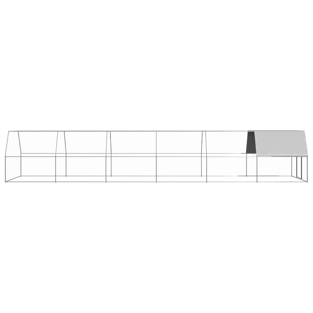 vidaXL Outdoor Chicken Cage 3x12x2 m Galvanised Steel 3