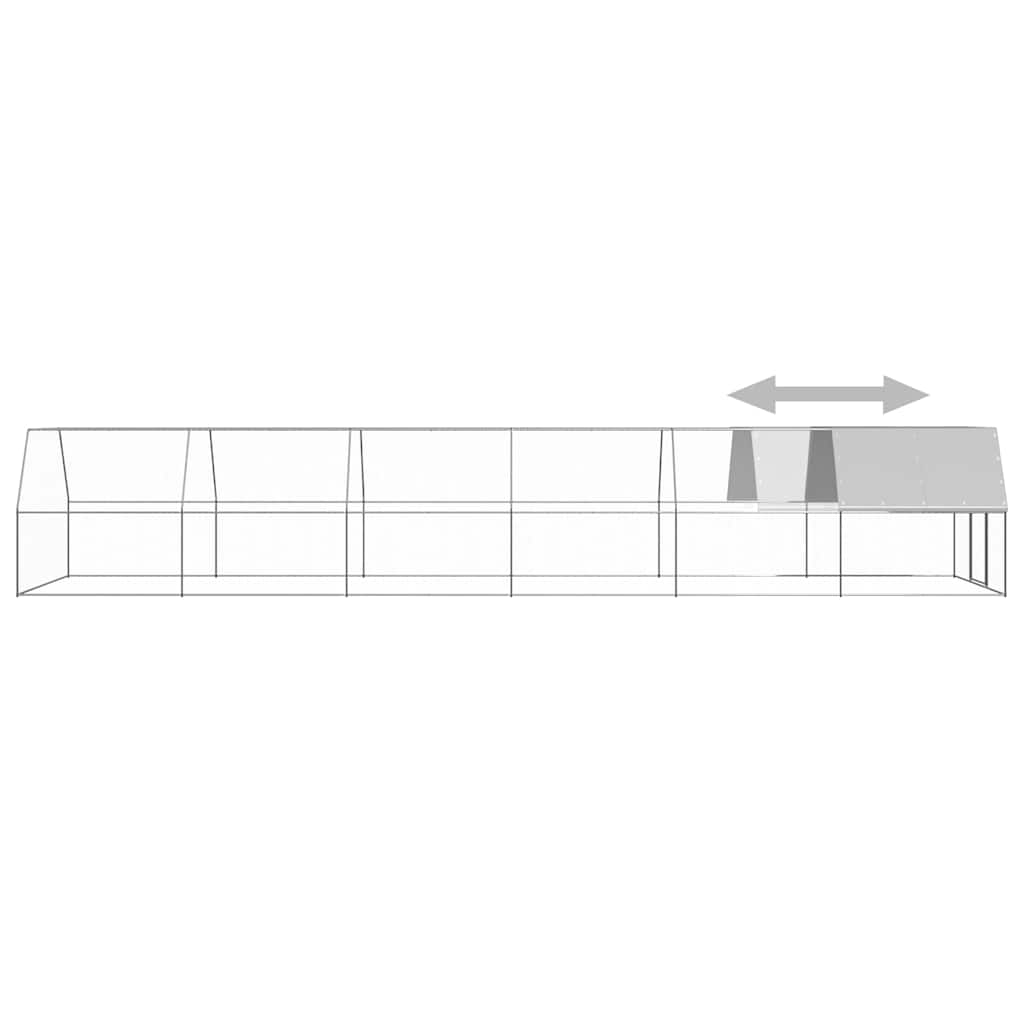 vidaXL Outdoor Chicken Cage 3x12x2 m Galvanised Steel 4