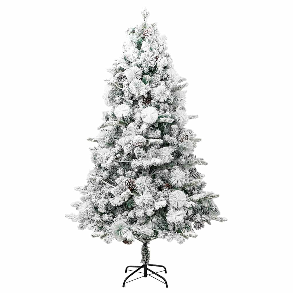 Pre-lit Christmas Tree with Flocked Snow&Cones 120 cm PVC&PE 225 cm 110 cm