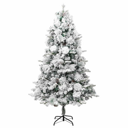 Pre-lit Christmas Tree with Flocked Snow&Cones 120 cm PVC&PE 225 cm 110 cm