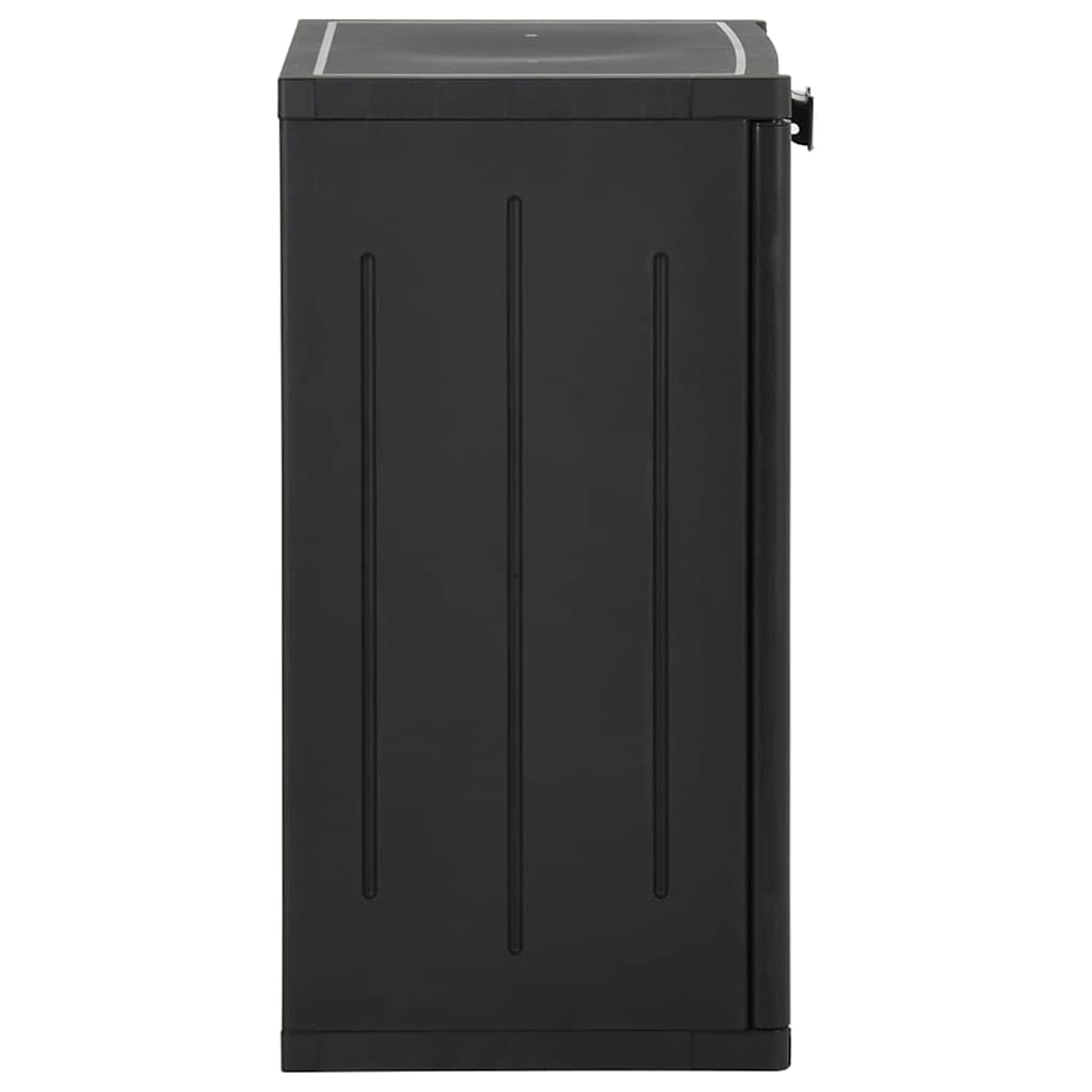 Garden Storage Cabinet 65x45x172 cm PP Rattan Black 2 shelves