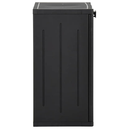 Garden Storage Cabinet 65x45x172 cm PP Rattan Black 2 shelves