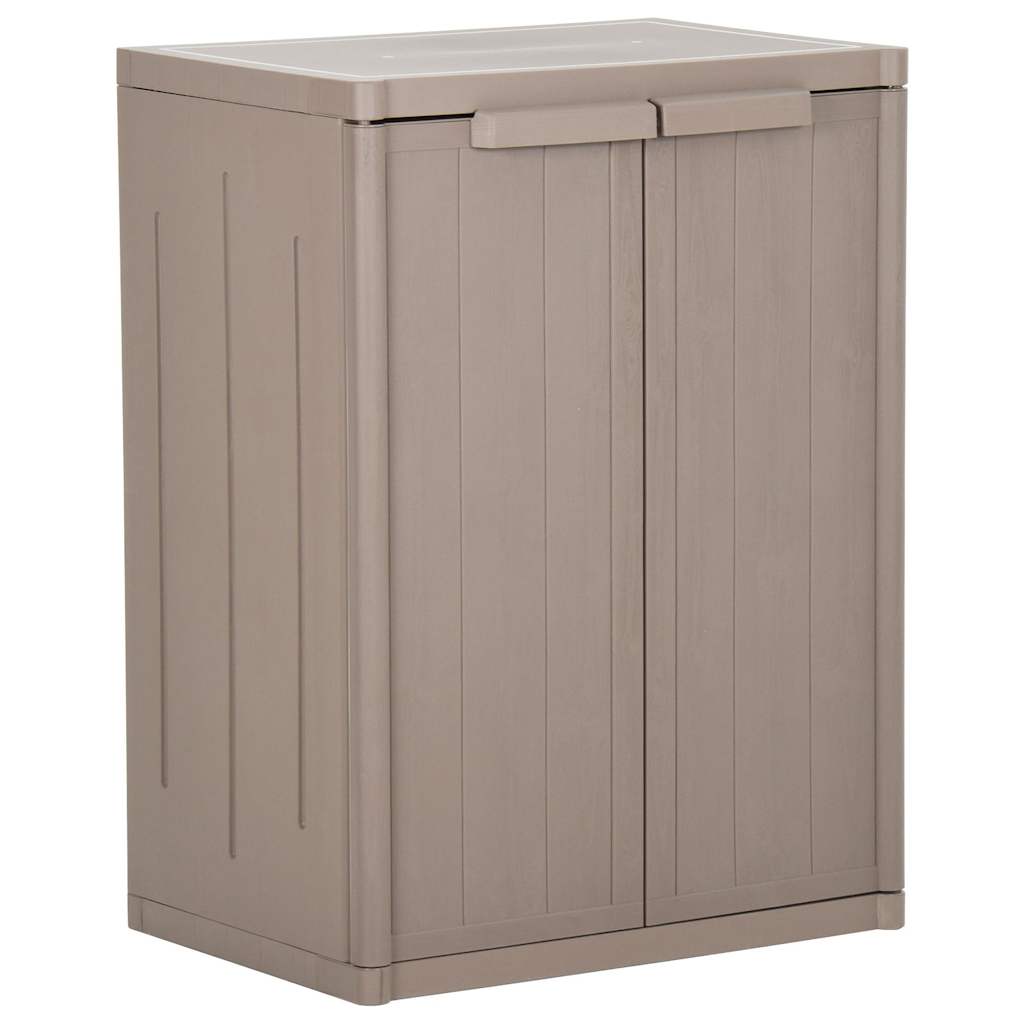 Garden Storage Cabinet 65x45x172 cm PP Rattan Brown 2 shelves