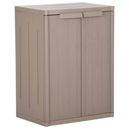 Garden Storage Cabinet 65x45x172 cm PP Rattan Brown 2 shelves