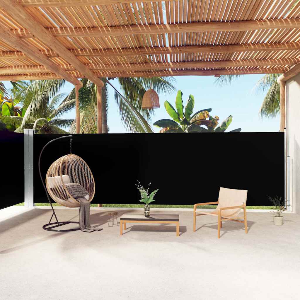 Retractable Side Awning Black 100 x 600 cm – 220 x 600 cm 180 x 1000 cm