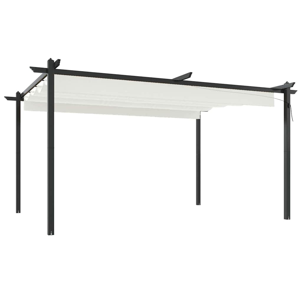 vidaXL Garden Gazebo | Cream | Powder-coated steel | 4x3 meters | Retractable 2