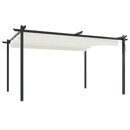 vidaXL Garden Gazebo | Cream | Powder-coated steel | 4x3 meters | Retractable 2