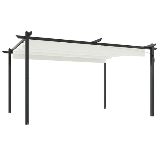 vidaXL Garden Gazebo | Cream | Powder-coated steel | 4x3 meters | Retractable 2