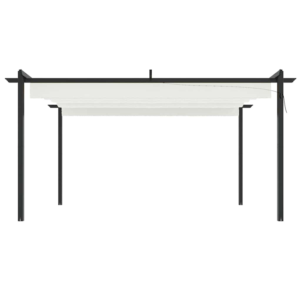 vidaXL Garden Gazebo | Cream | Powder-coated steel | 4x3 meters | Retractable 3