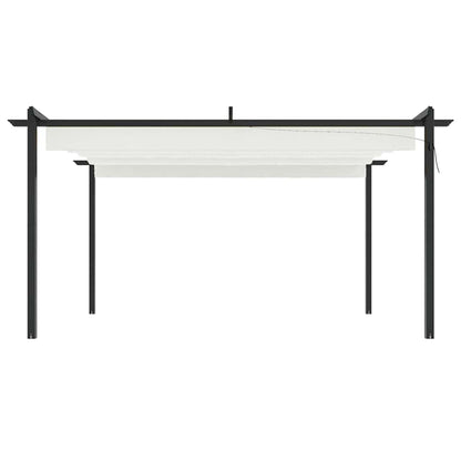 vidaXL Garden Gazebo | Cream | Powder-coated steel | 4x3 meters | Retractable 3
