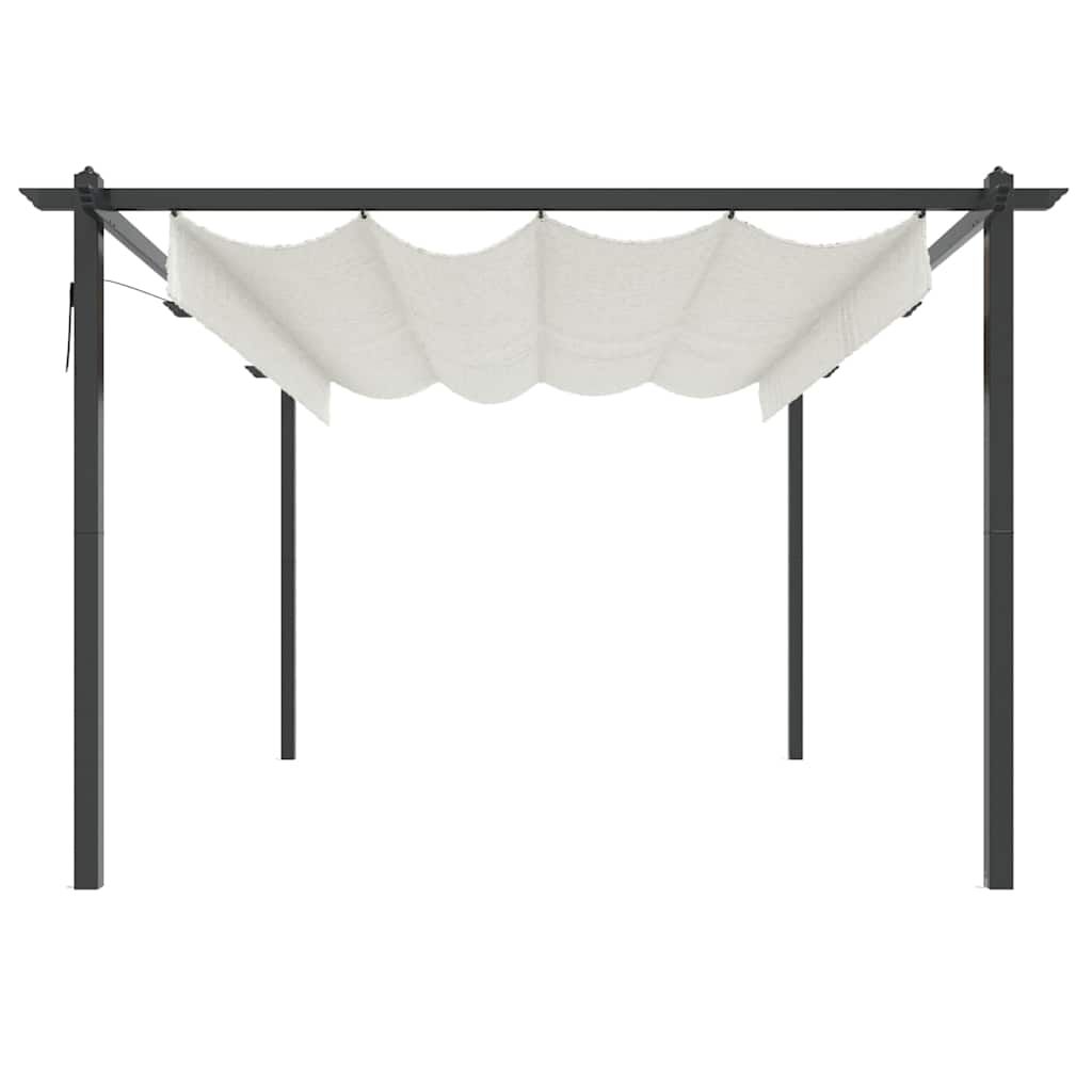 vidaXL Garden Gazebo | Cream | Powder-coated steel | 4x3 meters | Retractable 4
