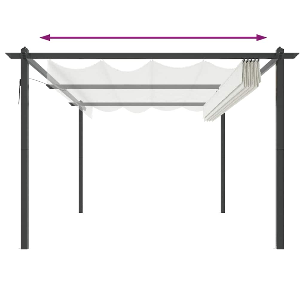 vidaXL Garden Gazebo | Cream | Powder-coated steel | 4x3 meters | Retractable 5