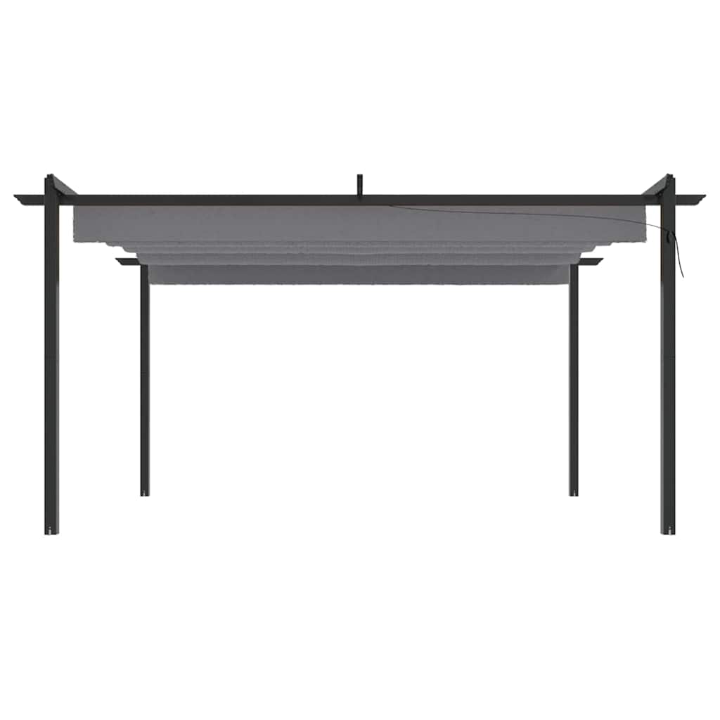 vidaXL Garden Gazebo with Retractable Roof 4x3 m Anthracite 3