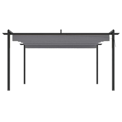 vidaXL Garden Gazebo with Retractable Roof 4x3 m Anthracite 3