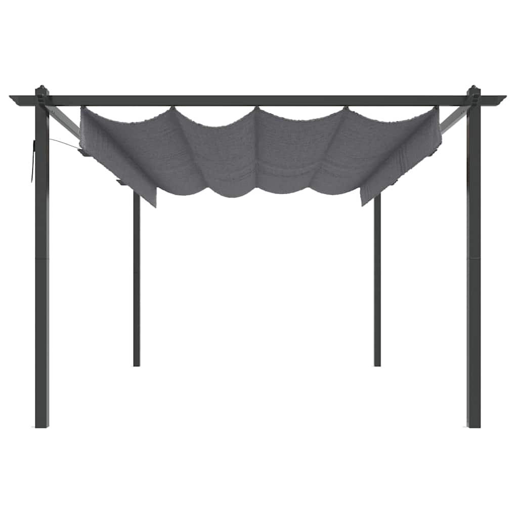 vidaXL Garden Gazebo with Retractable Roof 4x3 m Anthracite 4