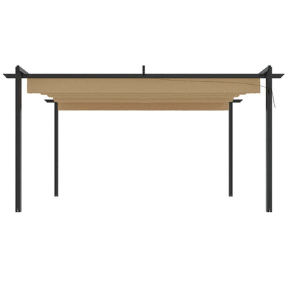 318539 vidaXL Garden Gazebo with Retractable Roof 4x3 m Taupe 4