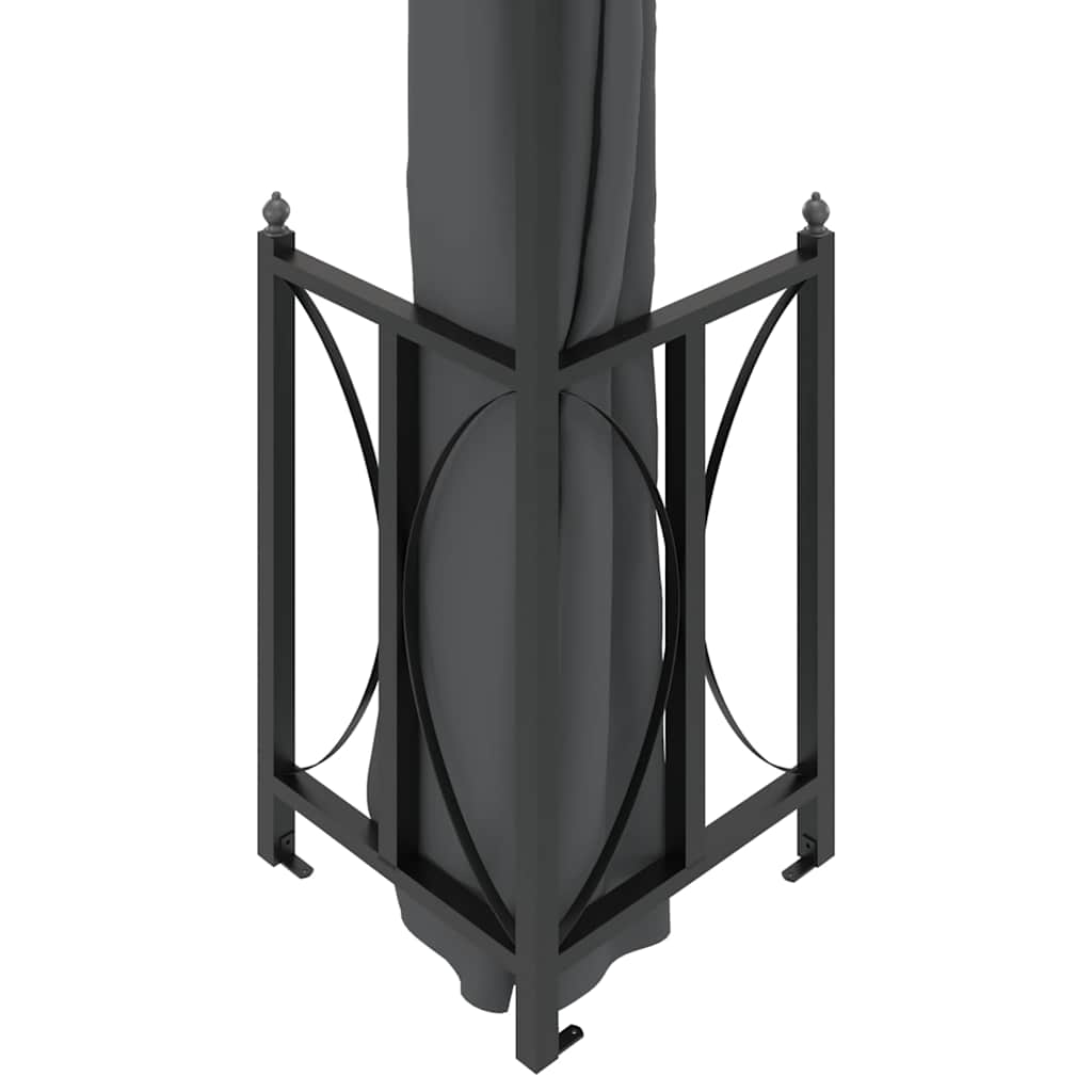 Gazebo with Sidewalls&Double Roofs Anthracite 3 x 4 m