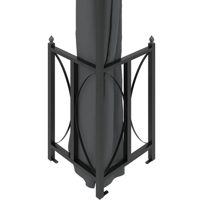 Gazebo with Sidewalls&Double Roofs Anthracite 3 x 4 m