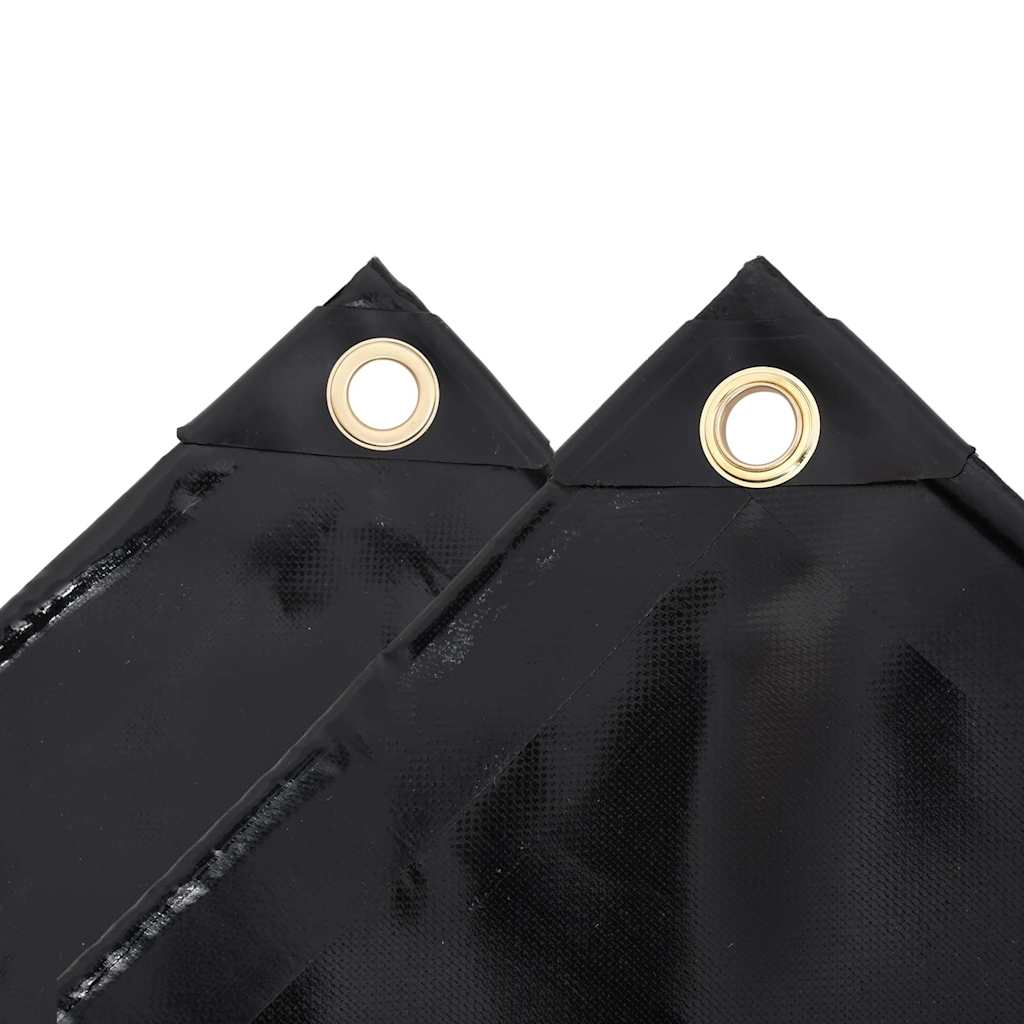 Tarpaulin 650 g/m² with Eyelets Black 1 x 2.5 m – 5 x 5 m 3 x 4 m