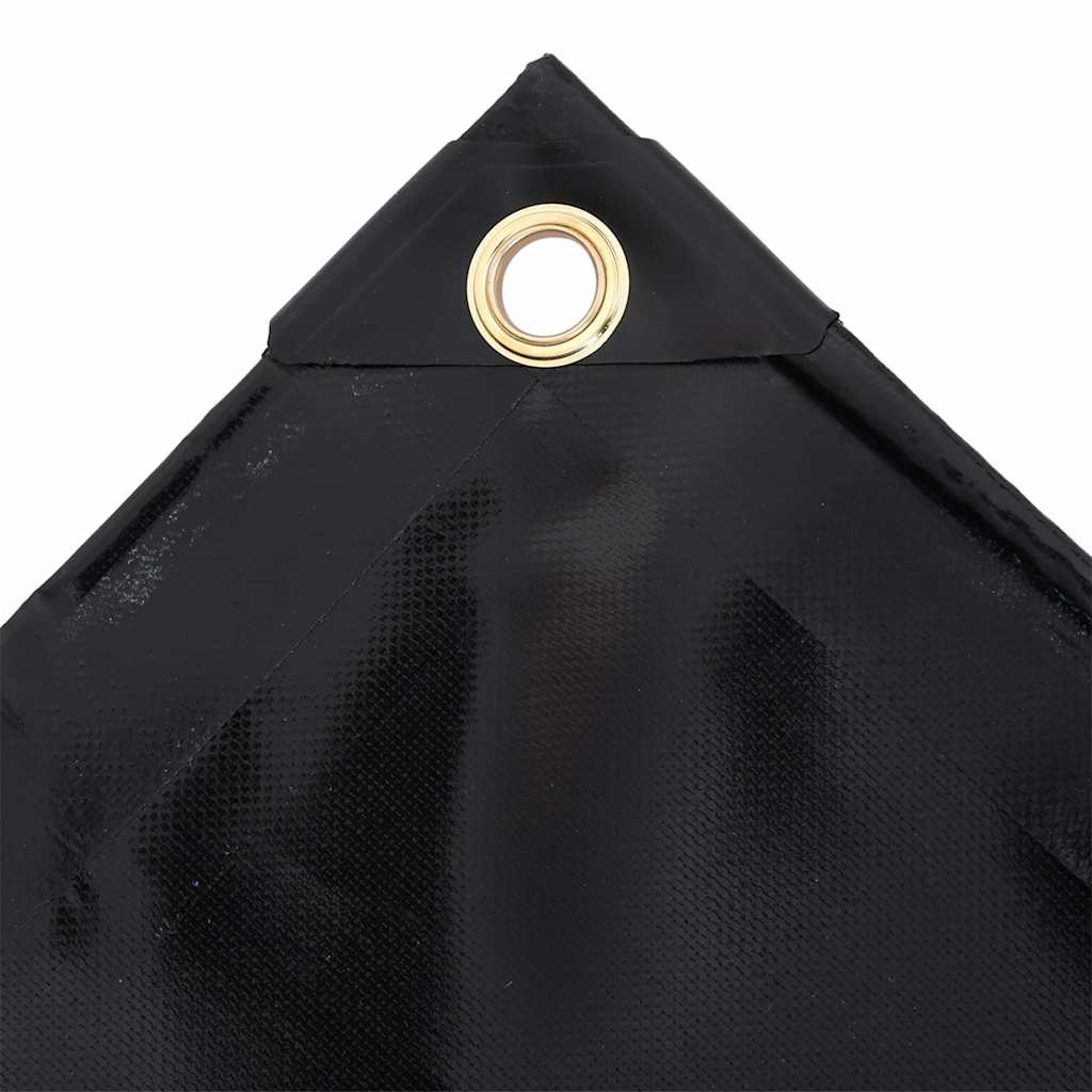 Tarpaulin 650 g/m² with Eyelets Black 1 x 2.5 m – 5 x 5 m 3 x 4 m