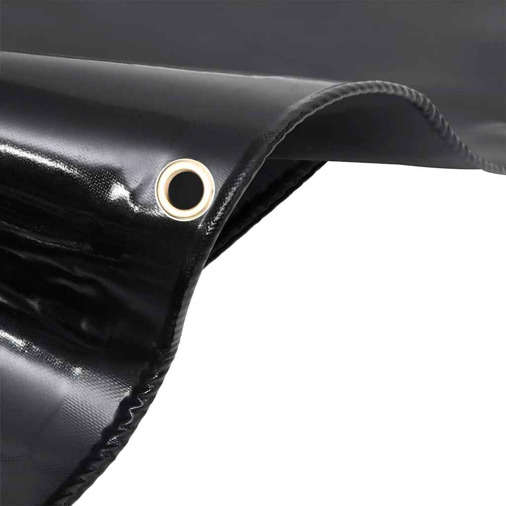 Tarpaulin 650 g/m² with Eyelets Black 1 x 2.5 m – 5 x 5 m 3 x 4 m