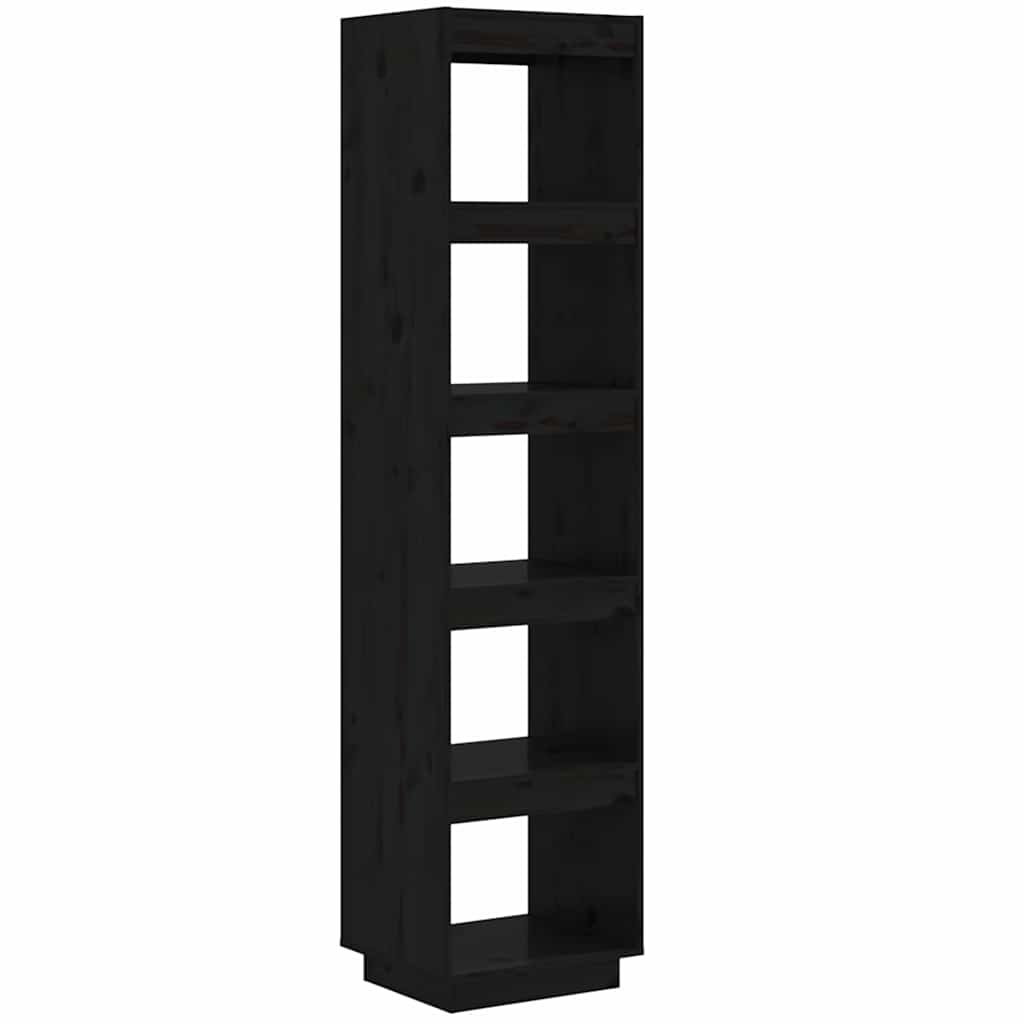 Book Cabinet 40x35x71 cm Solid Wood Pine Black