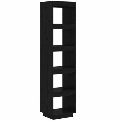 Book Cabinet 40x35x71 cm Solid Wood Pine Black