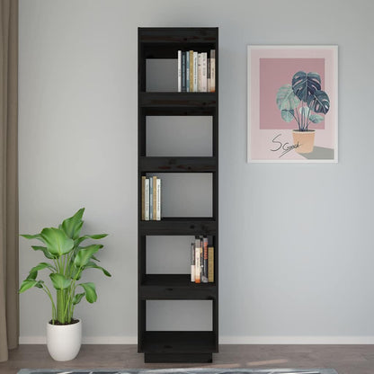 Book Cabinet 40x35x71 cm Solid Wood Pine Black
