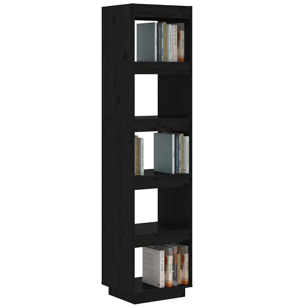 Book Cabinet 40x35x71 cm Solid Wood Pine Black