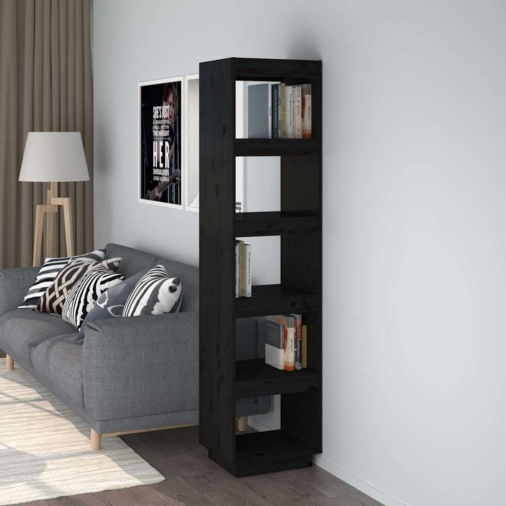 Book Cabinet 40x35x71 cm Solid Wood Pine Black
