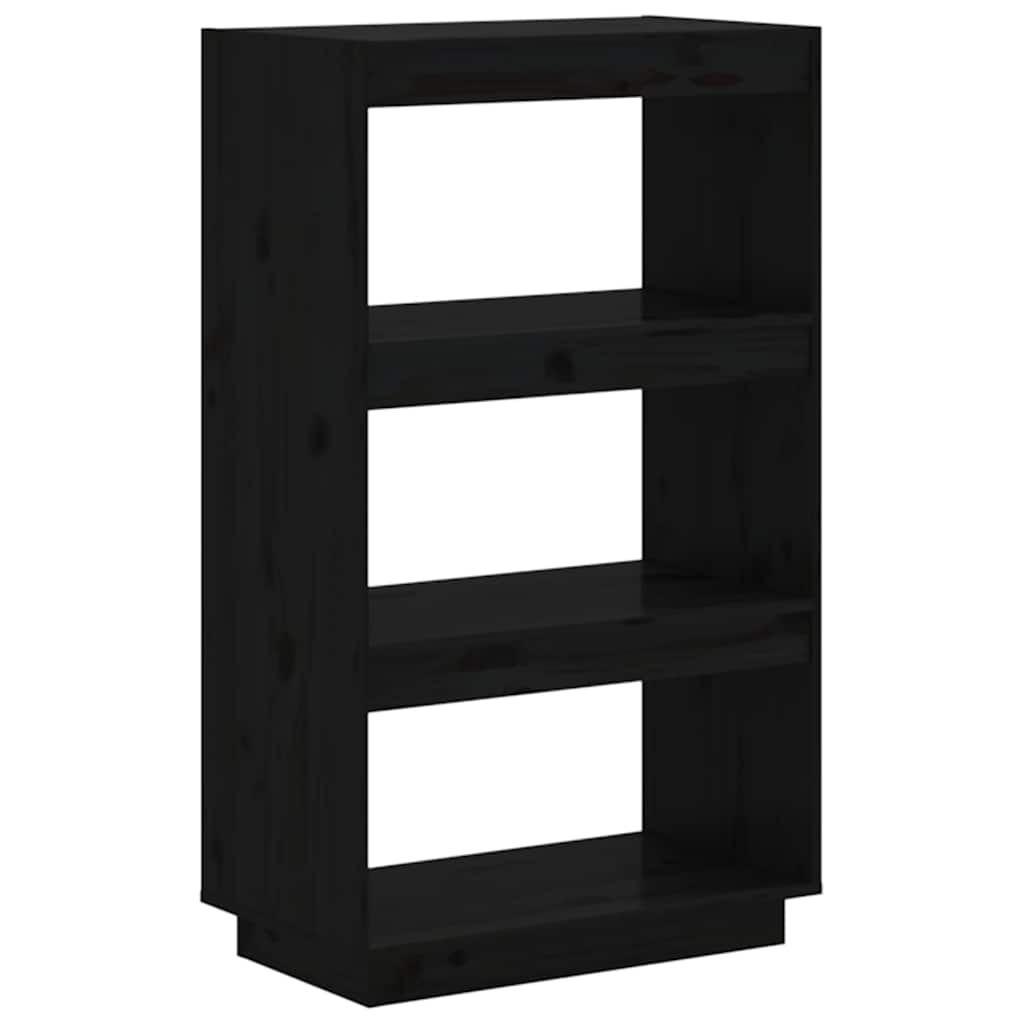 Book Cabinet 60x35x71 cm Solid Wood Pine Black 103 cm