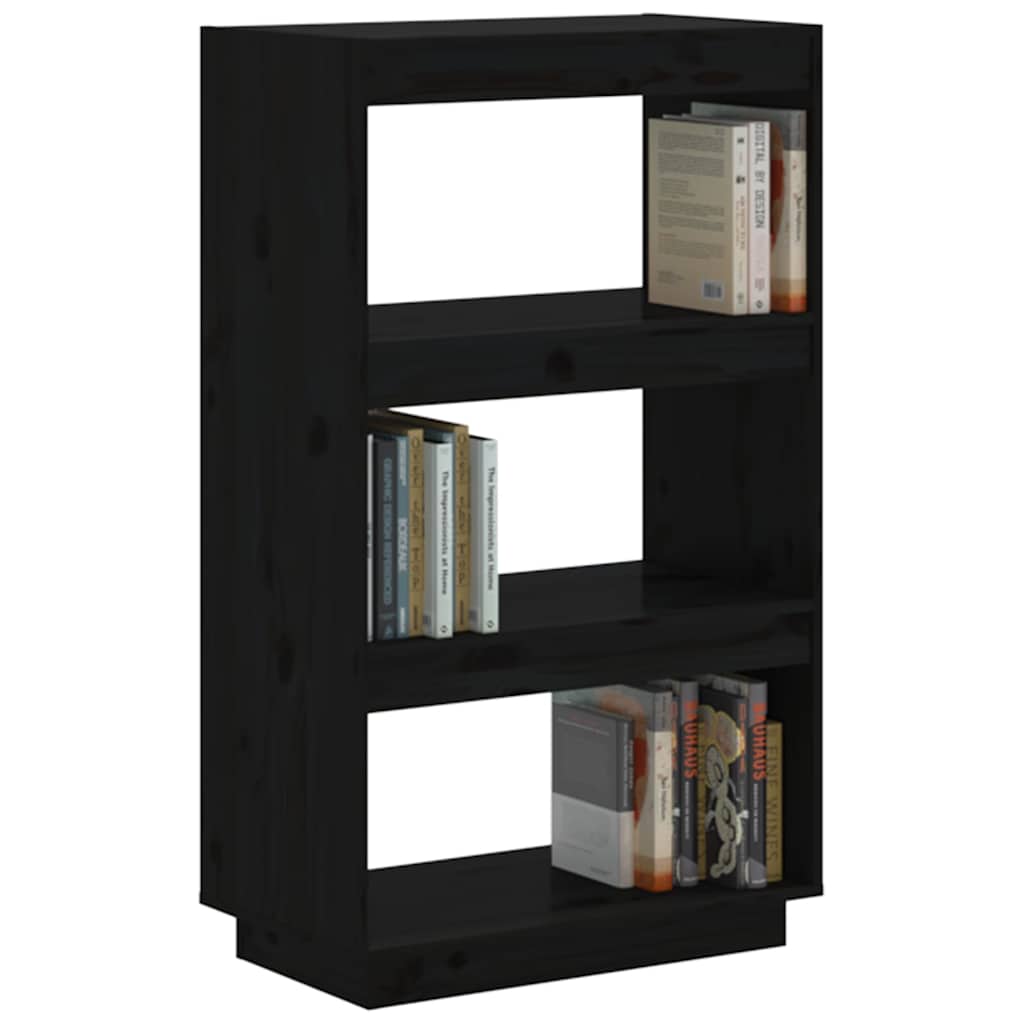 Book Cabinet 60x35x71 cm Solid Wood Pine Black 103 cm