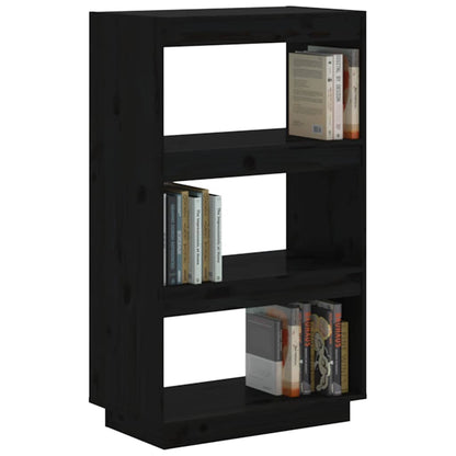 Book Cabinet 60x35x71 cm Solid Wood Pine Black 103 cm