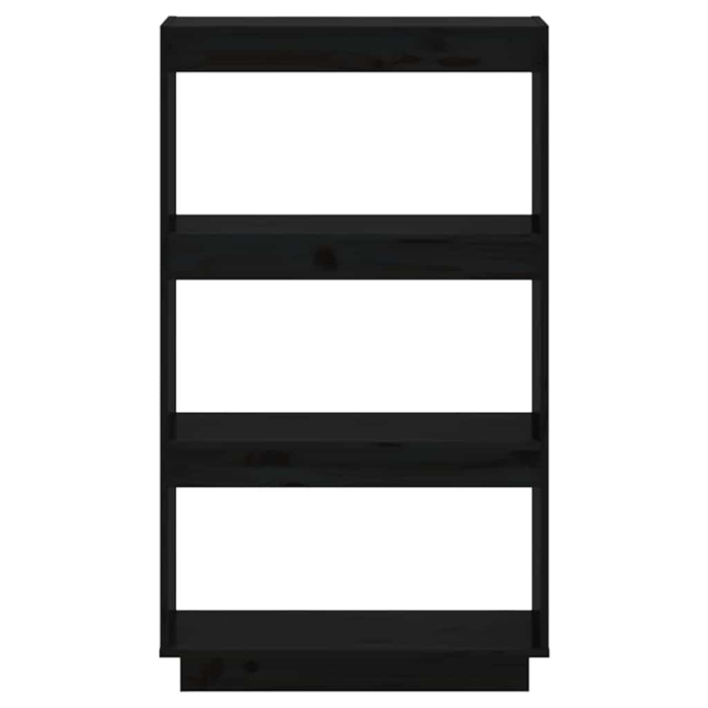 Book Cabinet 60x35x71 cm Solid Wood Pine Black 103 cm