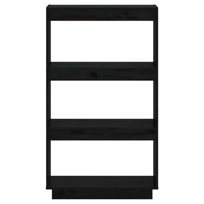 Book Cabinet 60x35x71 cm Solid Wood Pine Black 103 cm