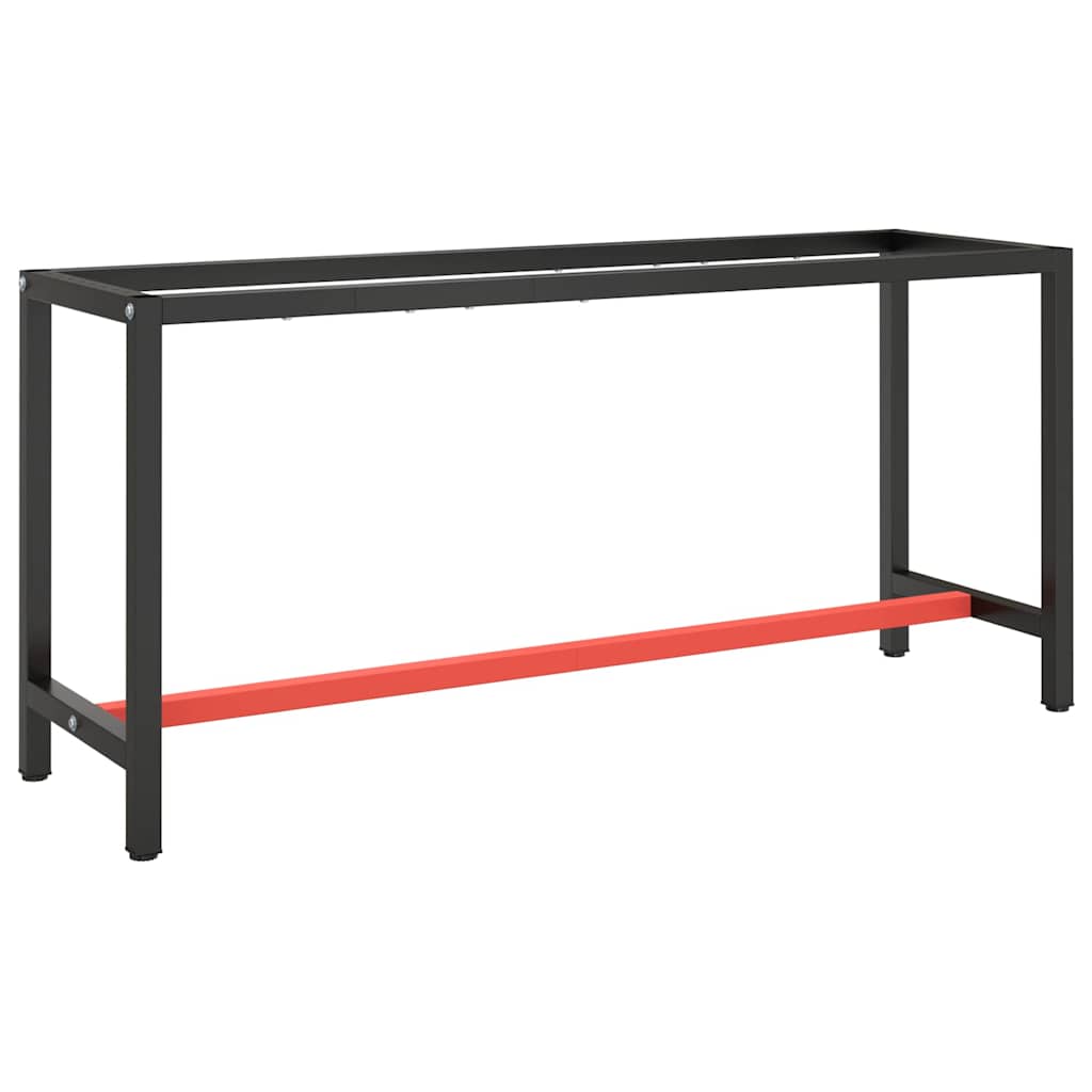 Work Bench Frame Metal Black and Red 170 cm 50 cm
